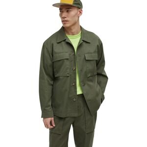Mode of One Relaxed Fit Utility Shirt Jacket Wild Ivy Green Cotton Authentic XXL